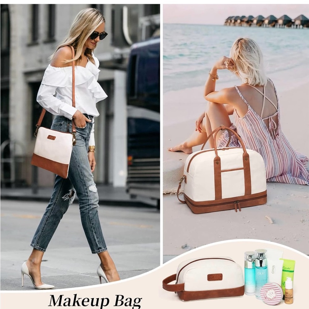 Large Canvas Weekender Bag Set - Picture 2 of 7